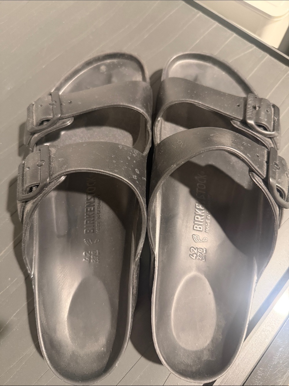 Birkenstock Black Two-Strap EVA Slide Sandals